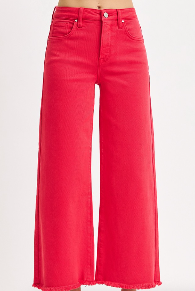 RED High-Rise Crop Jeans