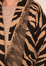 Load image into Gallery viewer, Tiger Animal Print Frayed Cardigan
