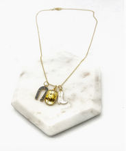 Load image into Gallery viewer, Gold Cowboy Hat, Boot, &amp; Horseshoe Necklace

