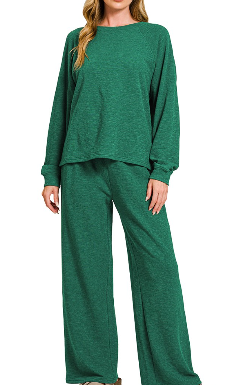 Hunter GreenLong Sleeve & Pants Set