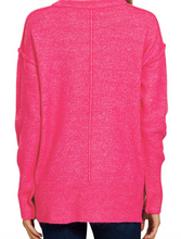 Load image into Gallery viewer, Hot Pink Hi-Low Hem Sweater
