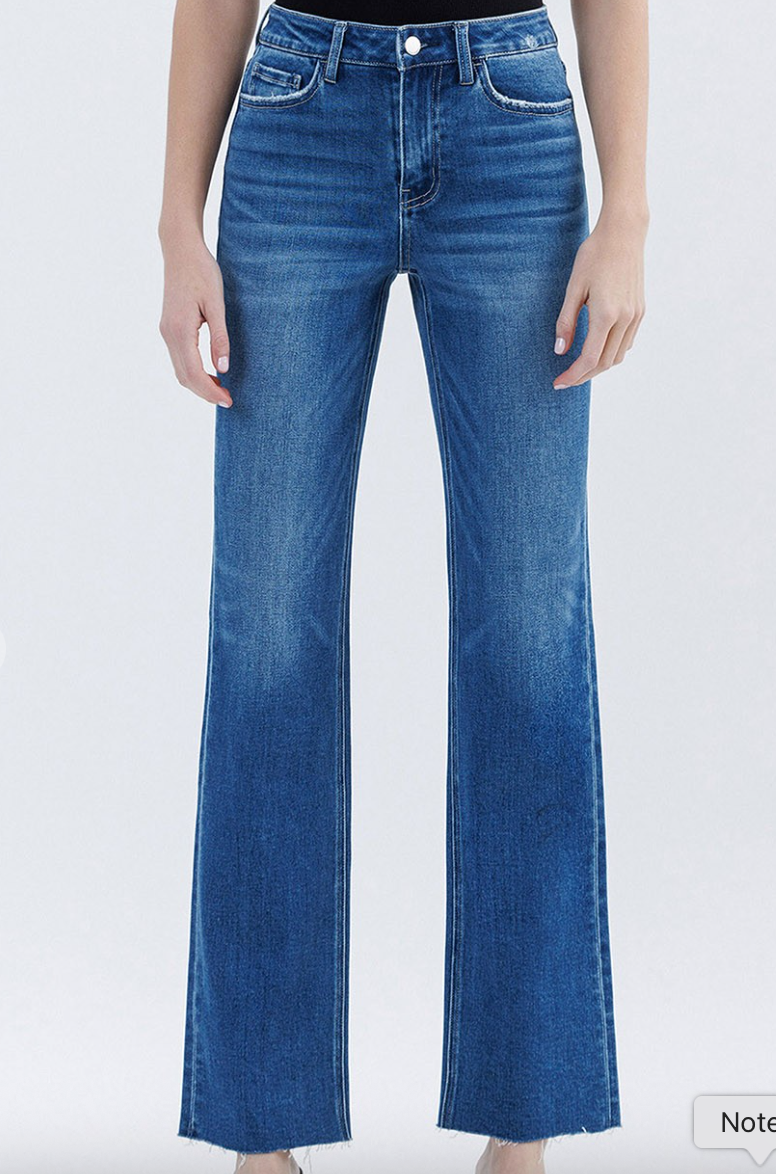 High-Rise Straight Leg Dark Jeans