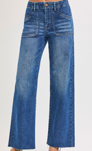 Load image into Gallery viewer, Mid-Rise Wide-Leg Jeans w/ Front Patch Pockets
