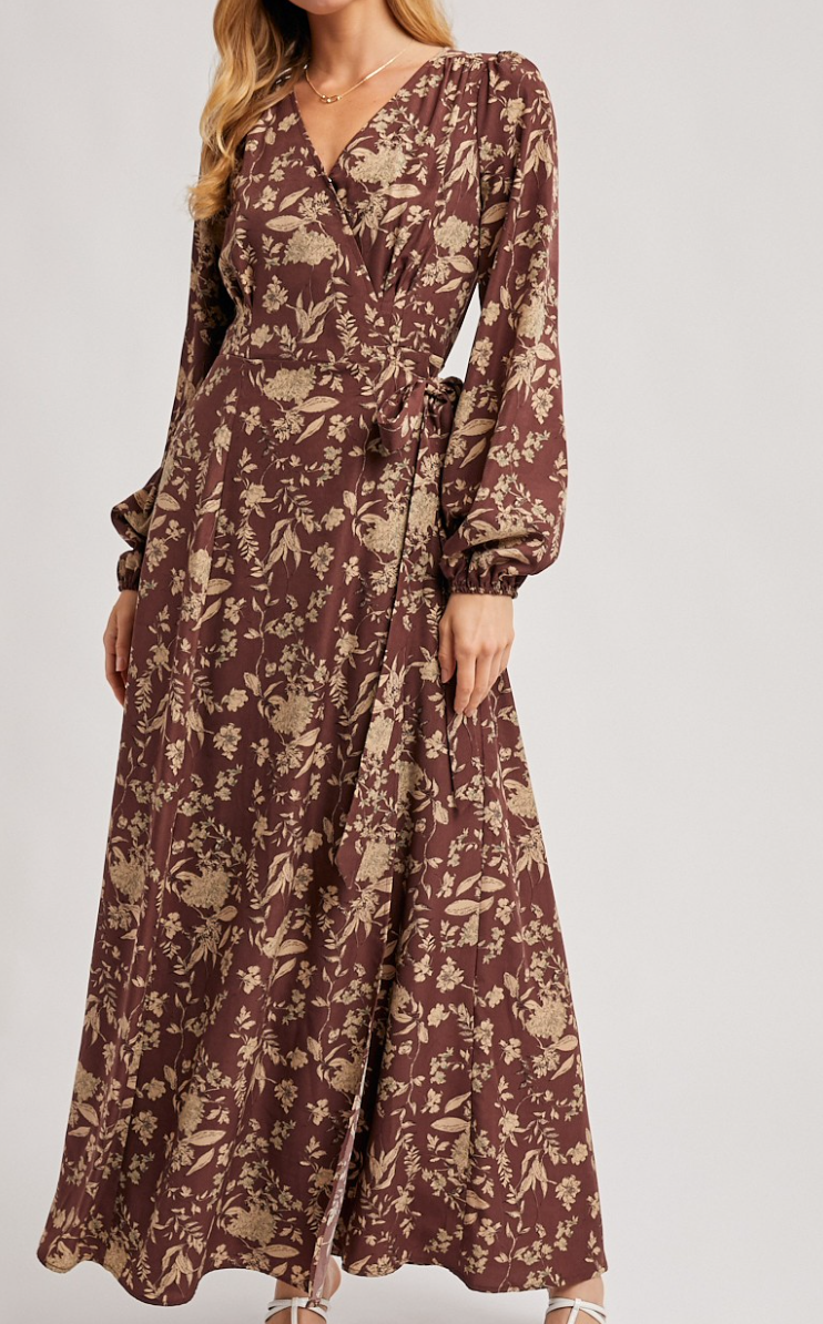 Hazelnut Floral Maxi Dress