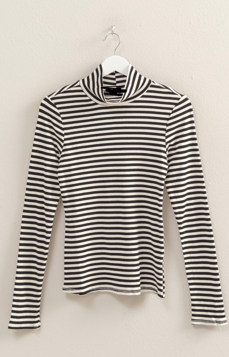 Black & White Stripe Turtleneck