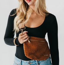 Load image into Gallery viewer, Brown Woven Sling Bag
