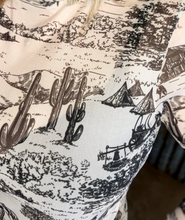Load image into Gallery viewer, Black &amp; White Western Mesh Long Sleeve Top
