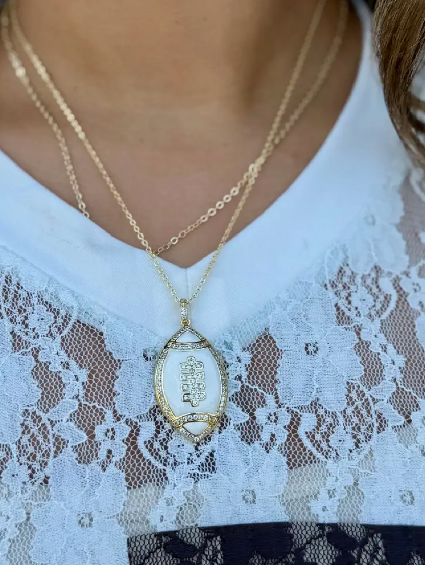 Large Football Sparkling Necklaces