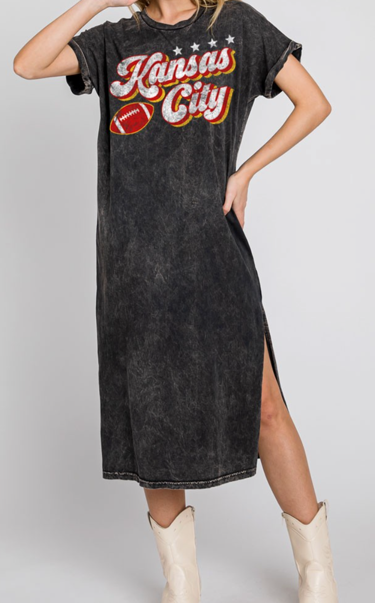kansas city chiefs jersey dress Maxi Graphic T-Shirt medium Size:6-9 months US kids' numeric Show everyone who you dollhouse little girl Womens 2025 Summer Spring