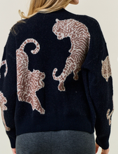 Load image into Gallery viewer, Black Tiger Cardigan Sweater
