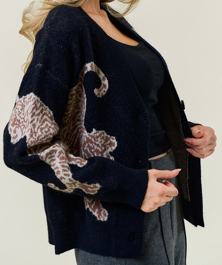Black Tiger Cardigan Sweater – STYLE HOUSE Boutique