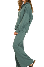 Load image into Gallery viewer, Jade Scuba Deep V Collared Pullover &amp; Pants Set
