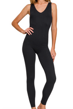 Load image into Gallery viewer, Black V-Neck Sleeveless Bodysuit
