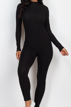 Load image into Gallery viewer, Black Long Sleeve Ribbed Bodysuit
