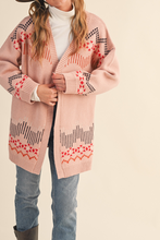 Load image into Gallery viewer, Dusty Pink Western Motif Cardigan

