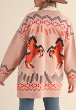 Load image into Gallery viewer, Dusty Pink Western Motif Cardigan
