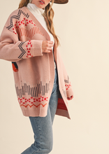 Load image into Gallery viewer, Dusty Pink Western Motif Cardigan
