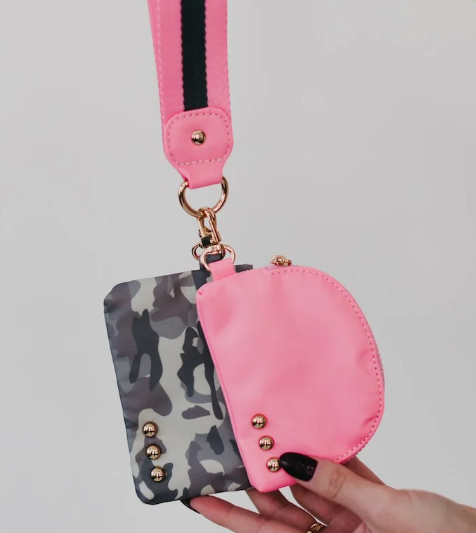 Pink & Camo Dual Pouch Wristlet