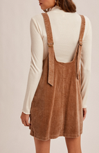 Load image into Gallery viewer, Taupe SNow Wash Corduroy Overall Dress
