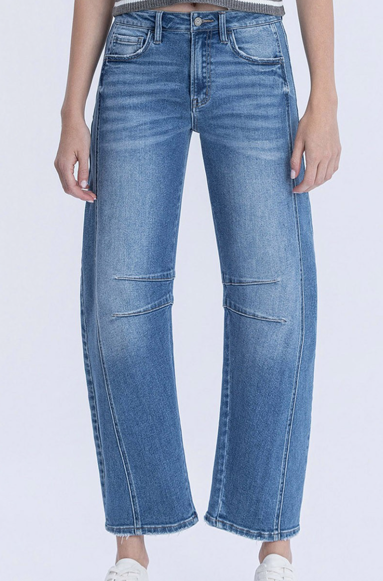 Medium Wash Barrel Jean
