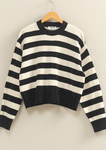 Load image into Gallery viewer, Black &amp; Cream Stripe Sweater
