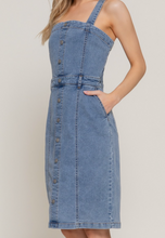 Load image into Gallery viewer, Denim Button-Down Sleeveless Dress

