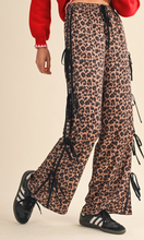 Load image into Gallery viewer, Animal Print Side Tying Wide Leg Pants
