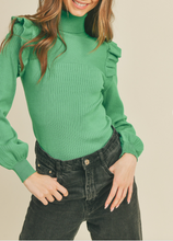 Load image into Gallery viewer, Green Shoulder Ruffle Long Sleeve
