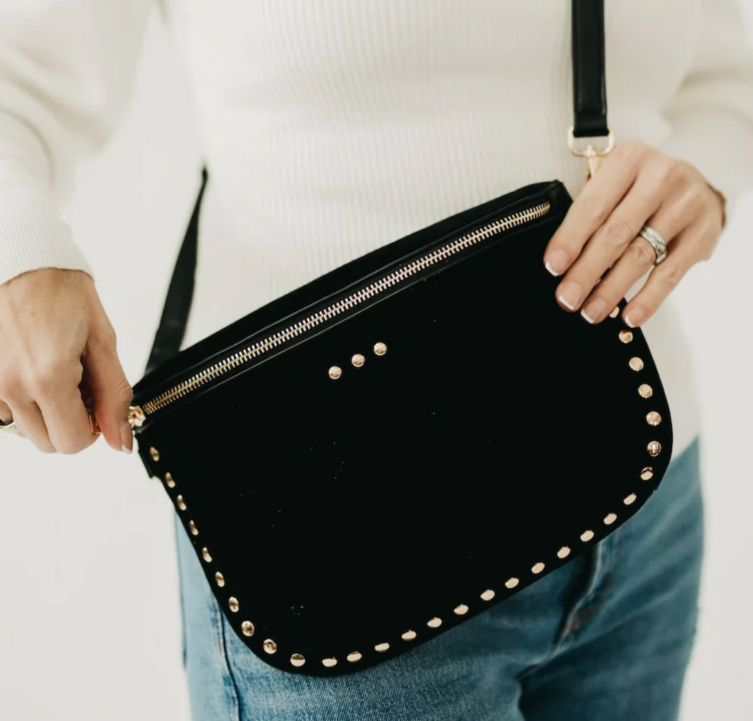 Vegan Suede Studded Bum Bag