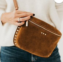 Load image into Gallery viewer, Vegan Suede Studded Bum Bag
