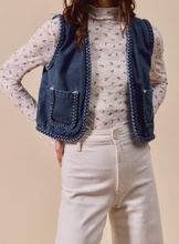 Load image into Gallery viewer, Denim Vest w/ Braided Detail
