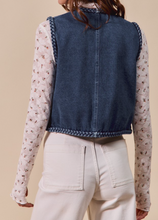 Load image into Gallery viewer, Denim Vest w/ Braided Detail
