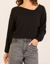 Load image into Gallery viewer, Black Asymmetric Sweater
