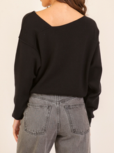 Load image into Gallery viewer, Black Asymmetric Sweater
