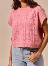 Load image into Gallery viewer, Blush Pink Floral Print Sleeveless Sweater
