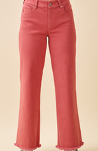 Load image into Gallery viewer, Rose Wide-Leg Jeans w/ Raw Hem
