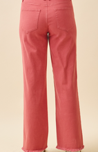 Load image into Gallery viewer, Rose Wide-Leg Jeans w/ Raw Hem
