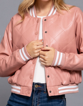 Load image into Gallery viewer, Dusty Pink Bomber Jacket
