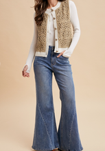 Load image into Gallery viewer, Light Olive Crochet Front Sweater Vest

