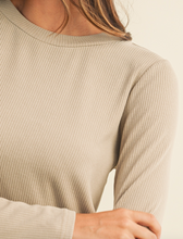 Load image into Gallery viewer, Ivory Ribbed Long Sleeve Shirt
