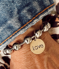 Load image into Gallery viewer, Chunky Brass Love Tag Bracelet
