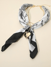 Load image into Gallery viewer, Scarf &amp; Chain &amp; Heart Charm Necklace
