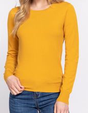 Load image into Gallery viewer, Deep Mustard Long Sleeve Crew Neck Sweater
