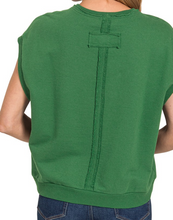 Load image into Gallery viewer, Dark Green Sleevleless Sweatshirt
