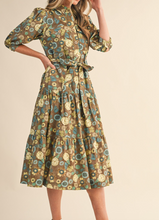 Load image into Gallery viewer, Olive Floral Midi Dress
