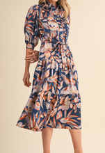 Load image into Gallery viewer, Navy Floral Midi Dress
