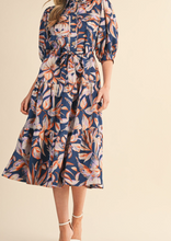 Load image into Gallery viewer, Navy Floral Midi Dress
