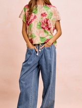 Load image into Gallery viewer, Blush Pink Floral Sleeveless Sweater
