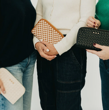 Load image into Gallery viewer, Woven Checker Large Zip Wallet
