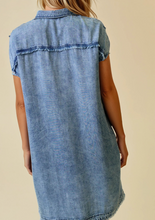 Load image into Gallery viewer, Soft Denim Shirt Dress (w/ POCKETS)
